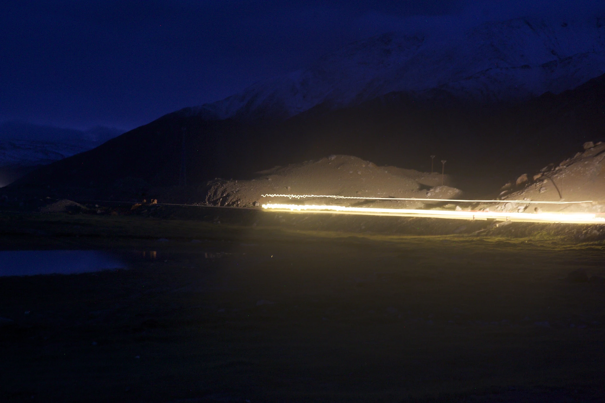 A Chinese truck on the Karakorum Highway near Karakol, Xinjiang Province.